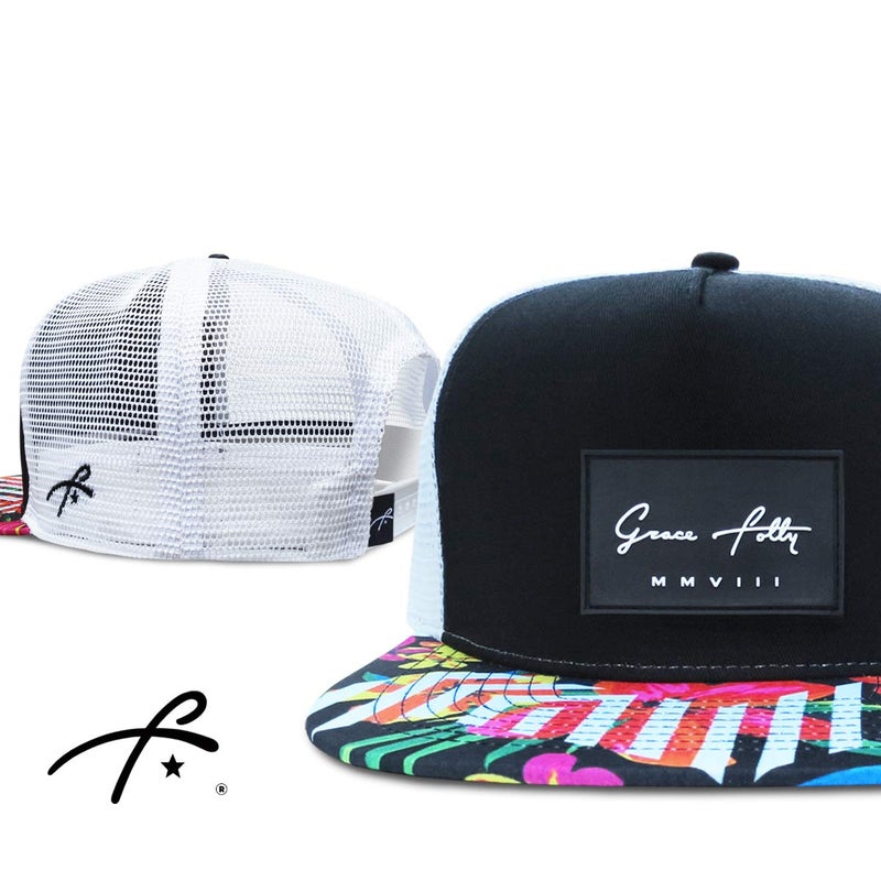 Grace Folly Trucker Hat for Men & Women. Snapback Mesh Caps (US, Alpha, One Size, One Size, Floral) - Image 4